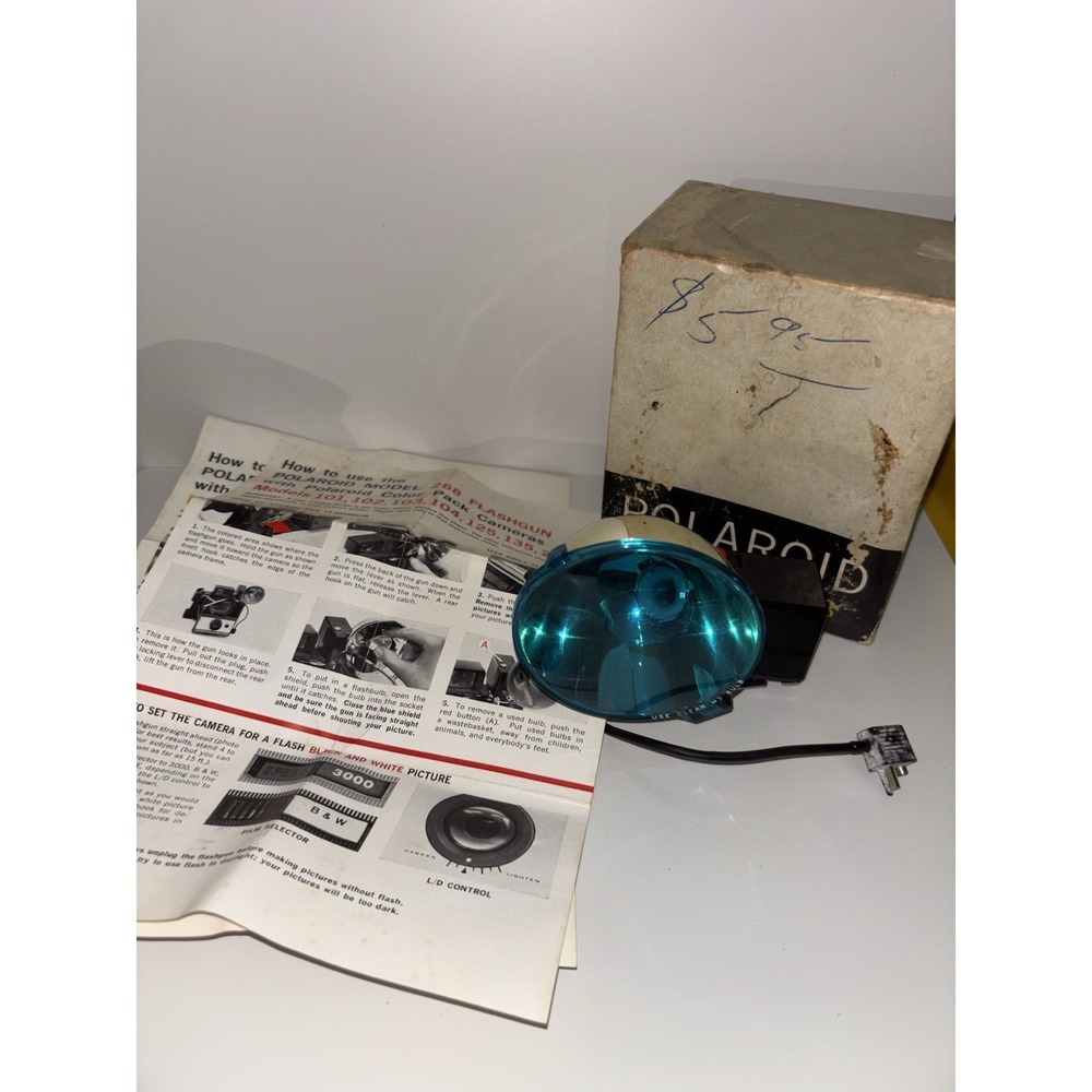 Vintage Polaroid Flashgun #268 W/ Original Box Instructions